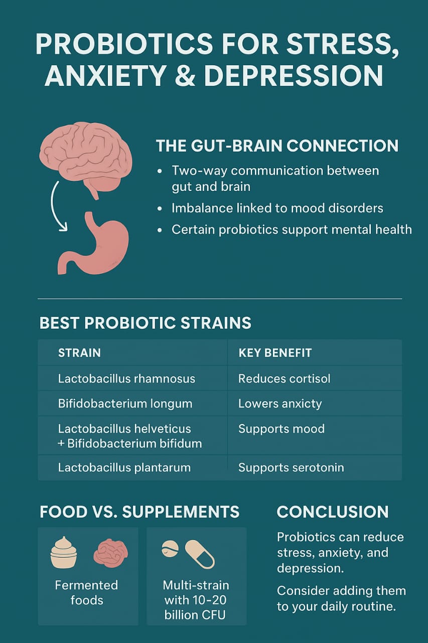 Probiotics for Stress, Anxiety, and Depression: The Gut-Brain Connection Explained (2025 Guide) 2 probiotics